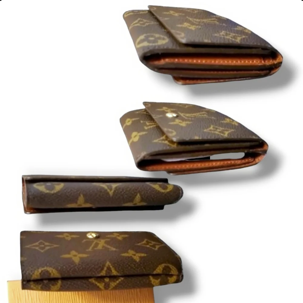 NIB Vintage Louis Vuitton 80's LV Logo Monogram Compact Luxury Wallet & Box